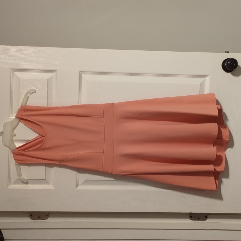 NWT L Rokoko Peach Cross Back Skater Dress